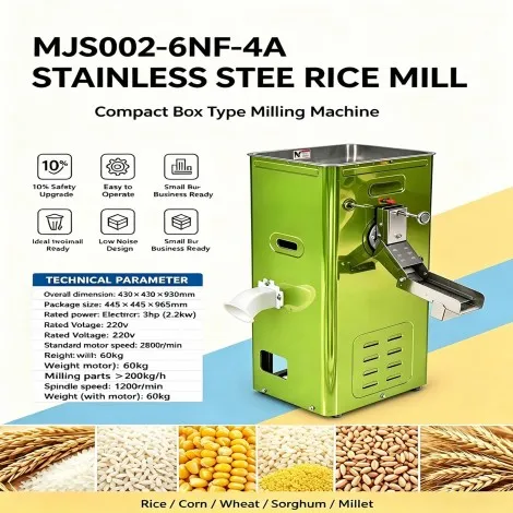 Stainless box type rice mill